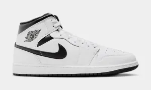 Air Jordan 1 Mid Mens Basketball Shoes (White/Black)