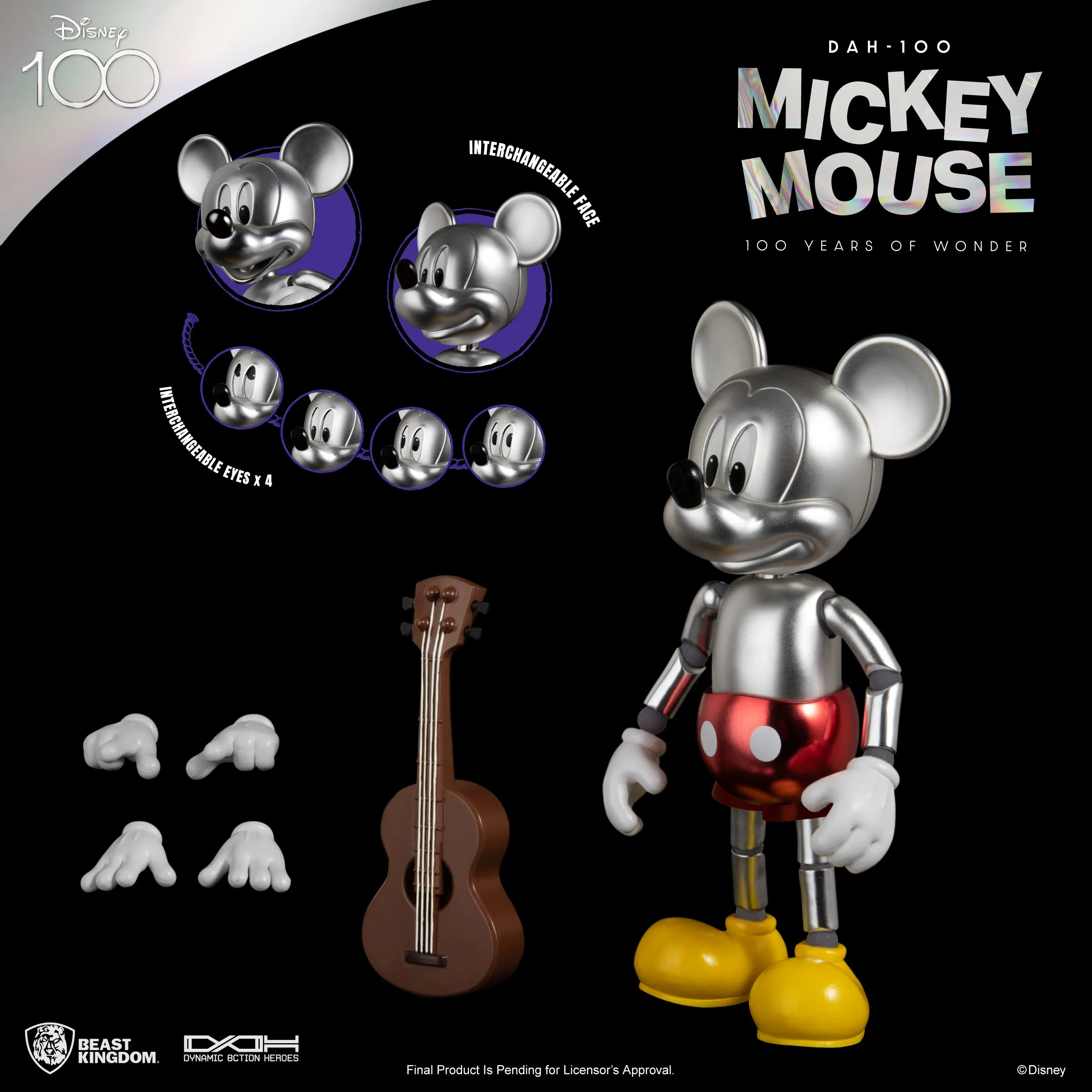 Beast Kingdom DAH-100 Disney 100 Year of Wonder Mickey Mouse 1:9 Scale Dynamic 8ction Heroes Action Figure