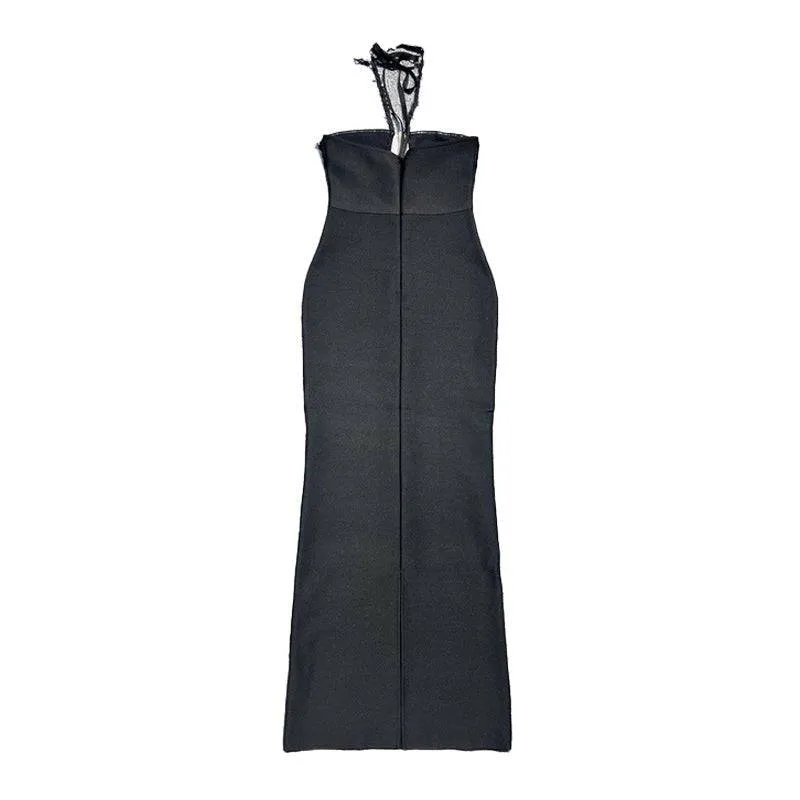 Bella Crystal Black Maxi Dress