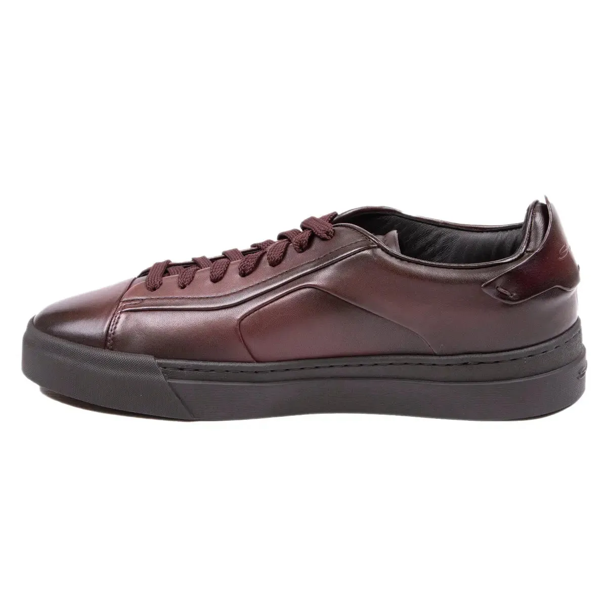 Burgundy Leather Low-Top Sneaker