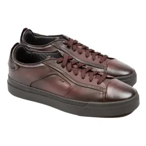 Burgundy Leather Low-Top Sneaker