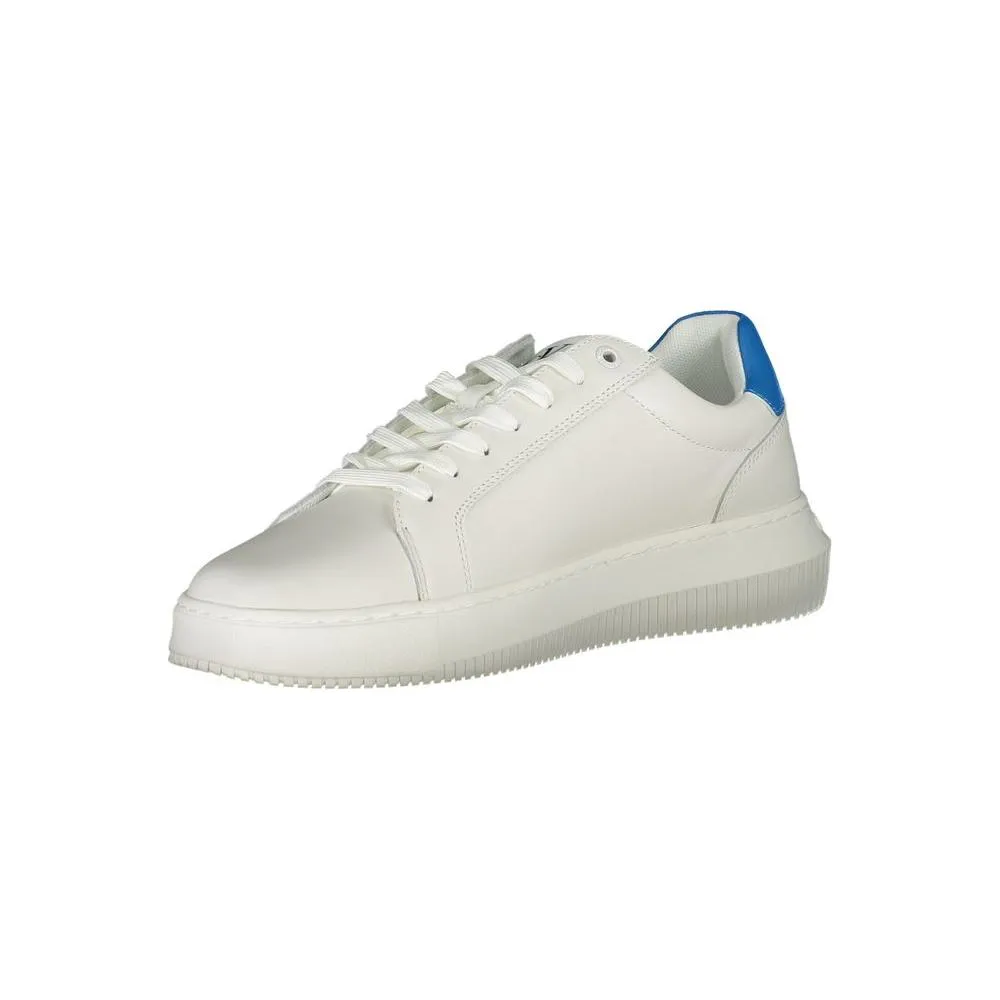 Calvin Klein Sleek White Contrast Sneakers with Eco-Friendly Twist