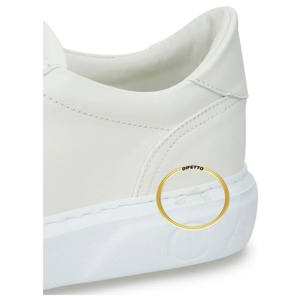 Casadei Sleek White Leather Sneakers