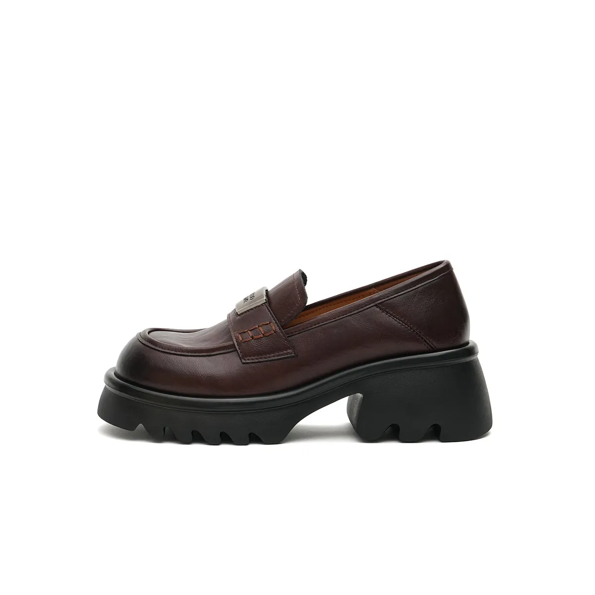 Chunky Heel Platform Loafers