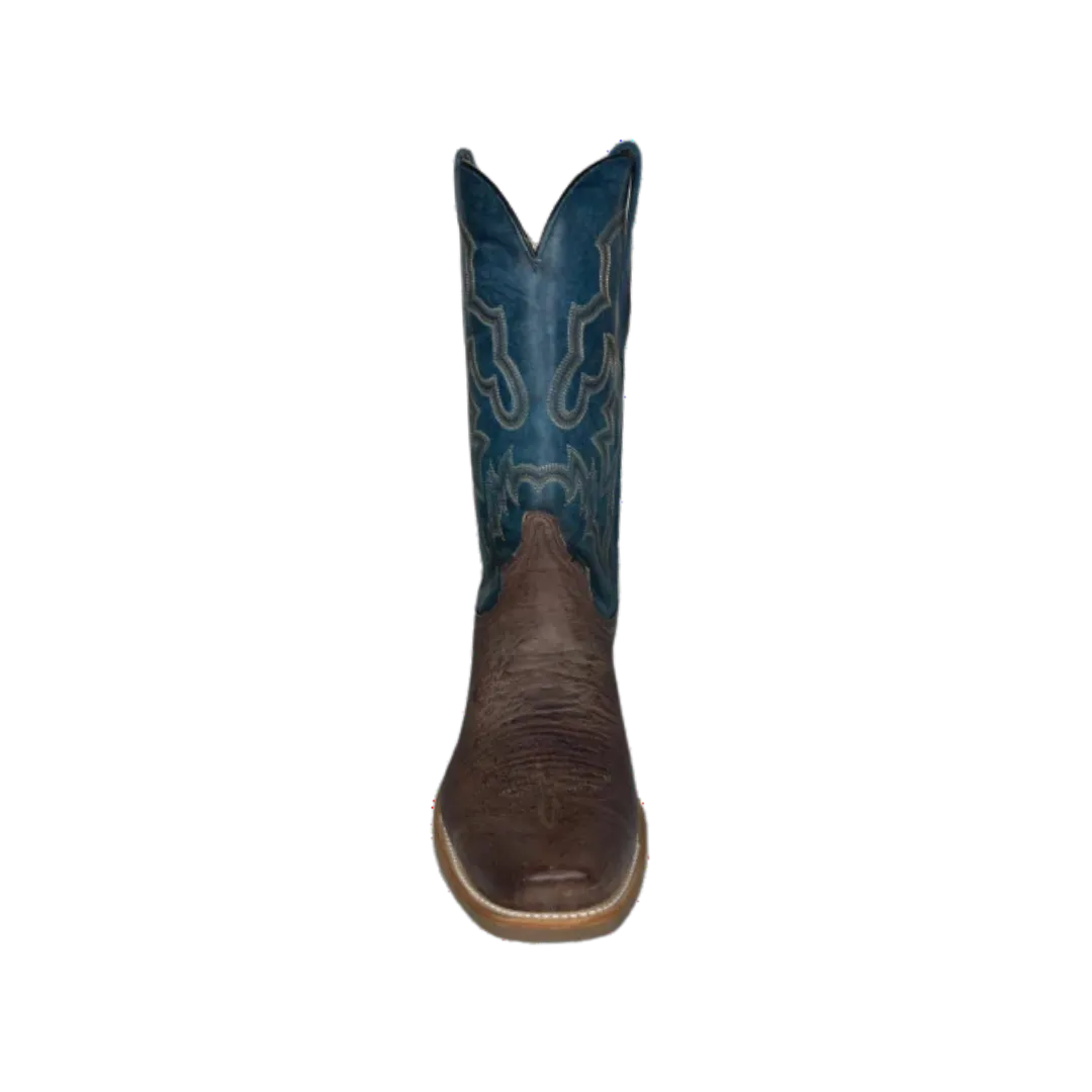 Corral Men's Smooth Ostrich Horseman Toe Brown & Navy Boots