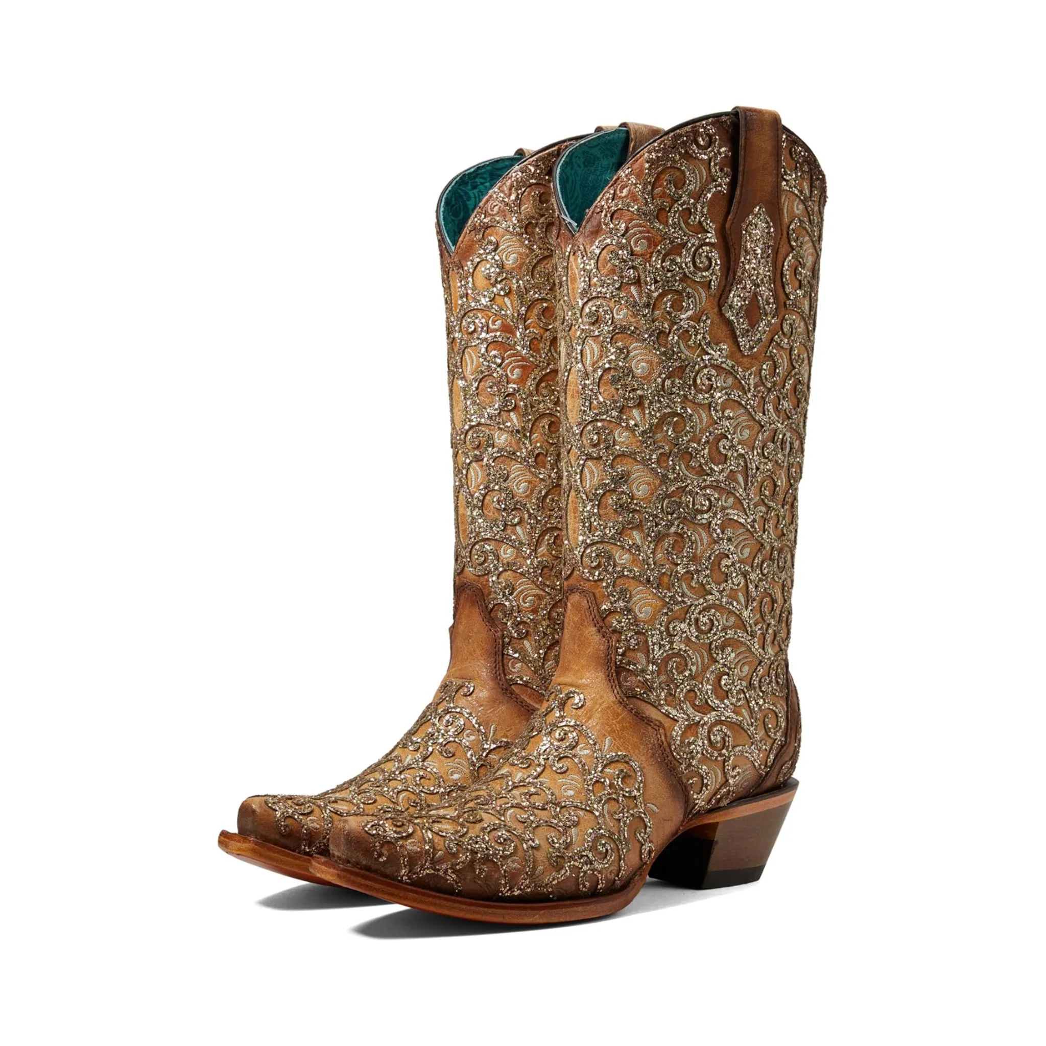 CORRAL WOMEN'S SADDLE GLITTER OVERLAY WESTERN BOOT - C4051