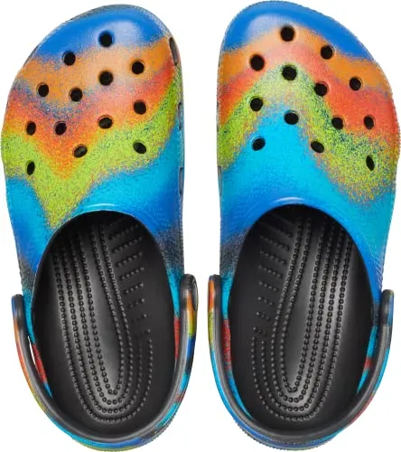 crocs Unisex Adult Classic Spray Dye Clog Blk/MLTI Black (208054-0C4)