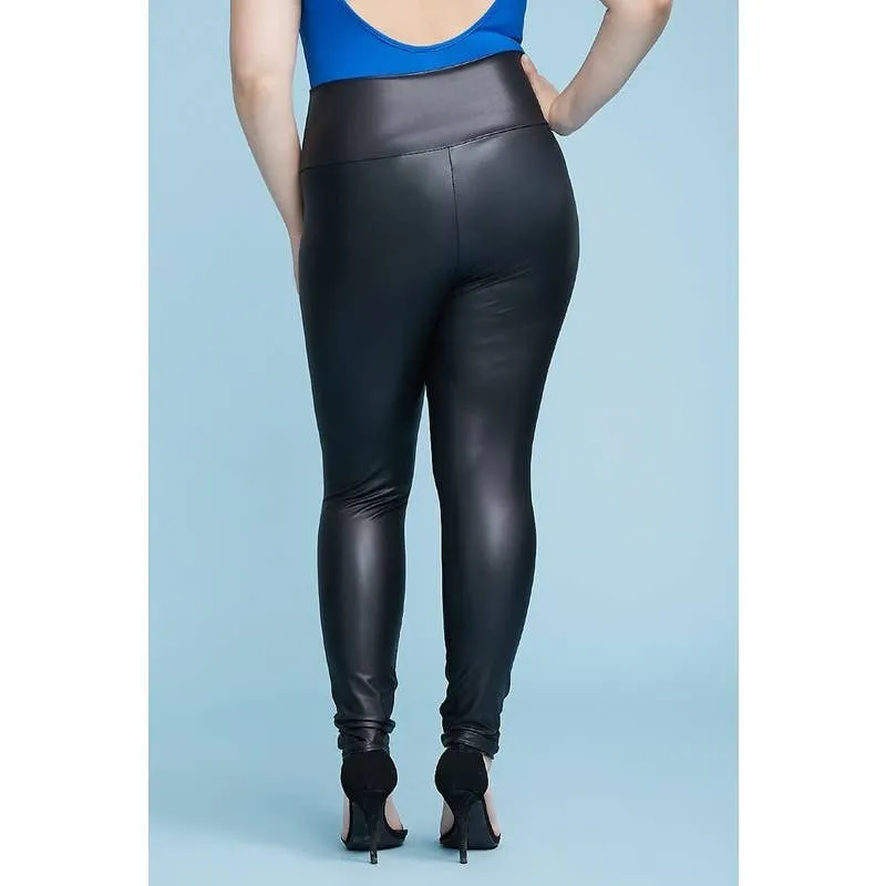 Curvy Faux leather high waist Leggings