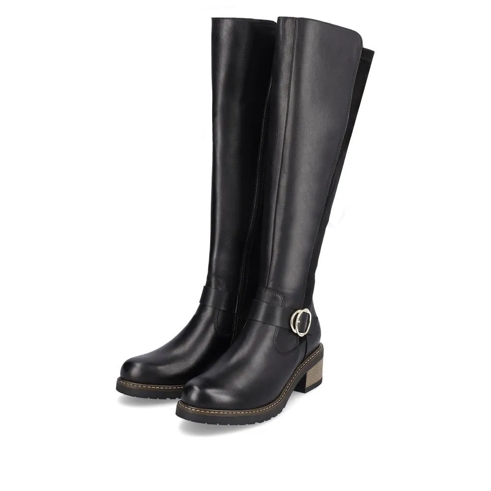 Falcon Black Knee High Winter Boots