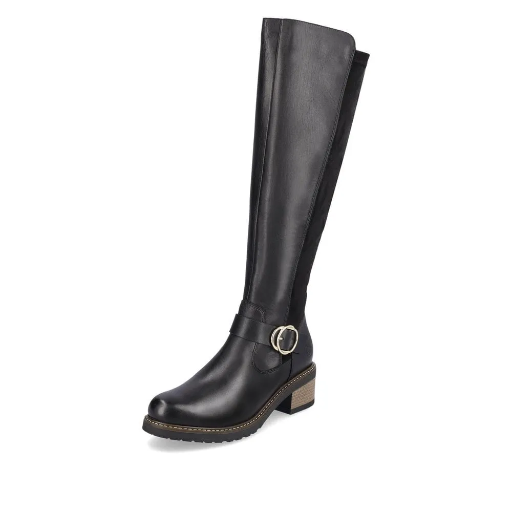 Falcon Black Knee High Winter Boots