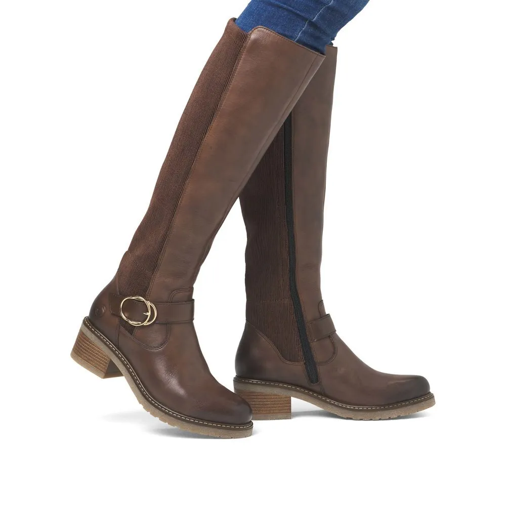 Falcon Brown Knee High Winter Boots