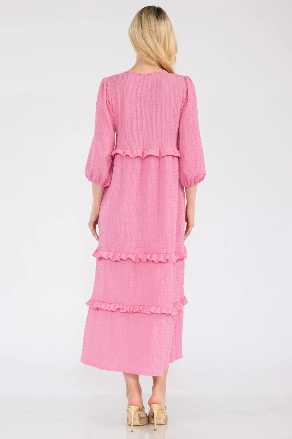 Full Size Tiered-Ruffle Midi Dress