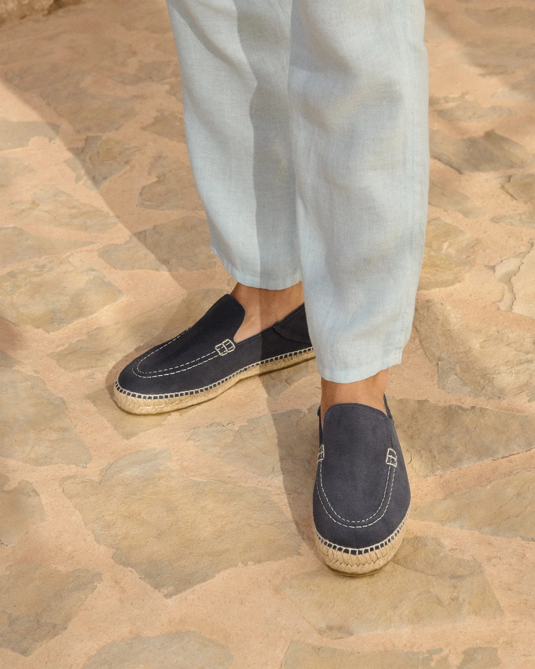 Hamptons Traveler Loafers Suede Espadrilles Patriot Blue