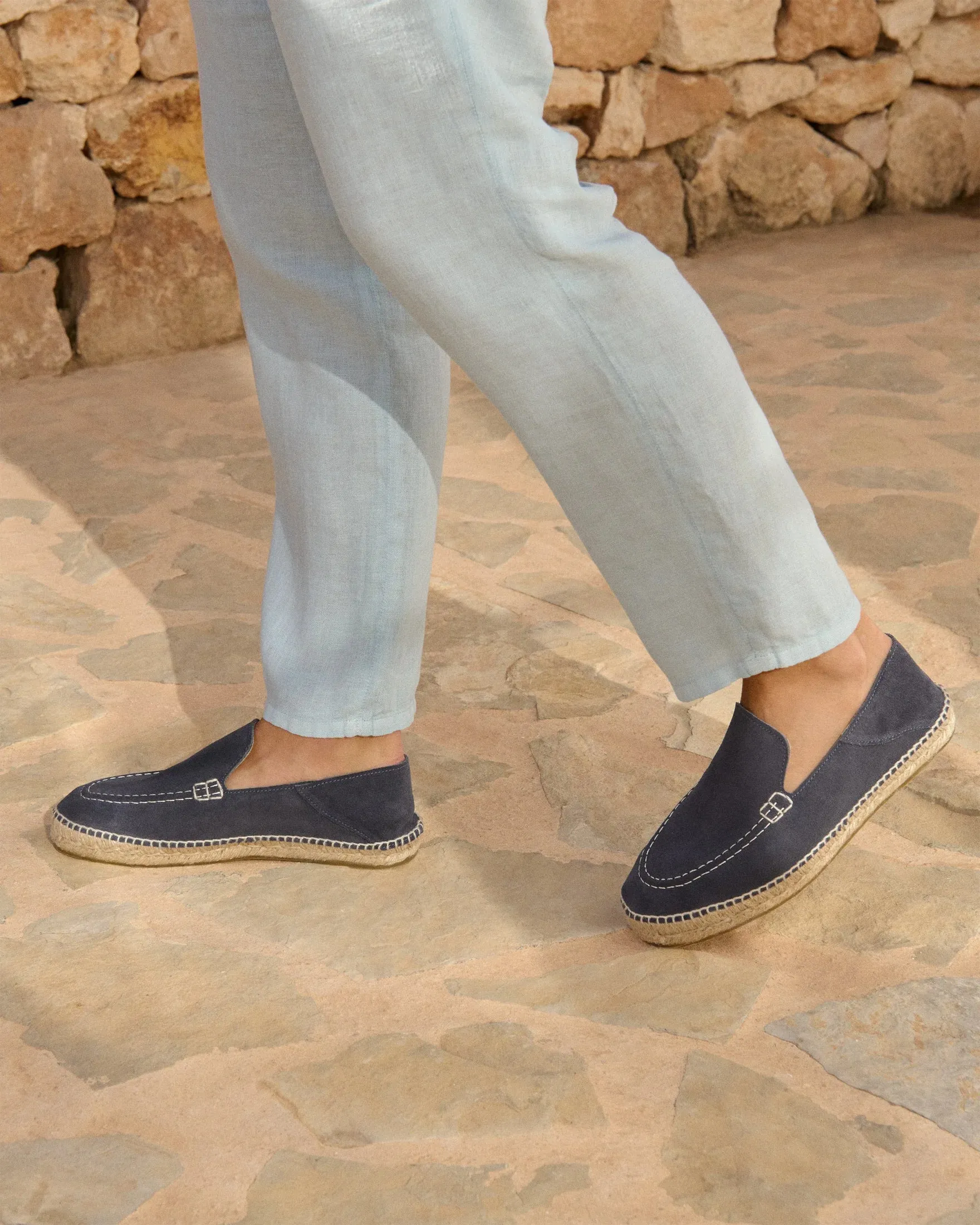 Hamptons Traveler Loafers Suede Espadrilles Patriot Blue