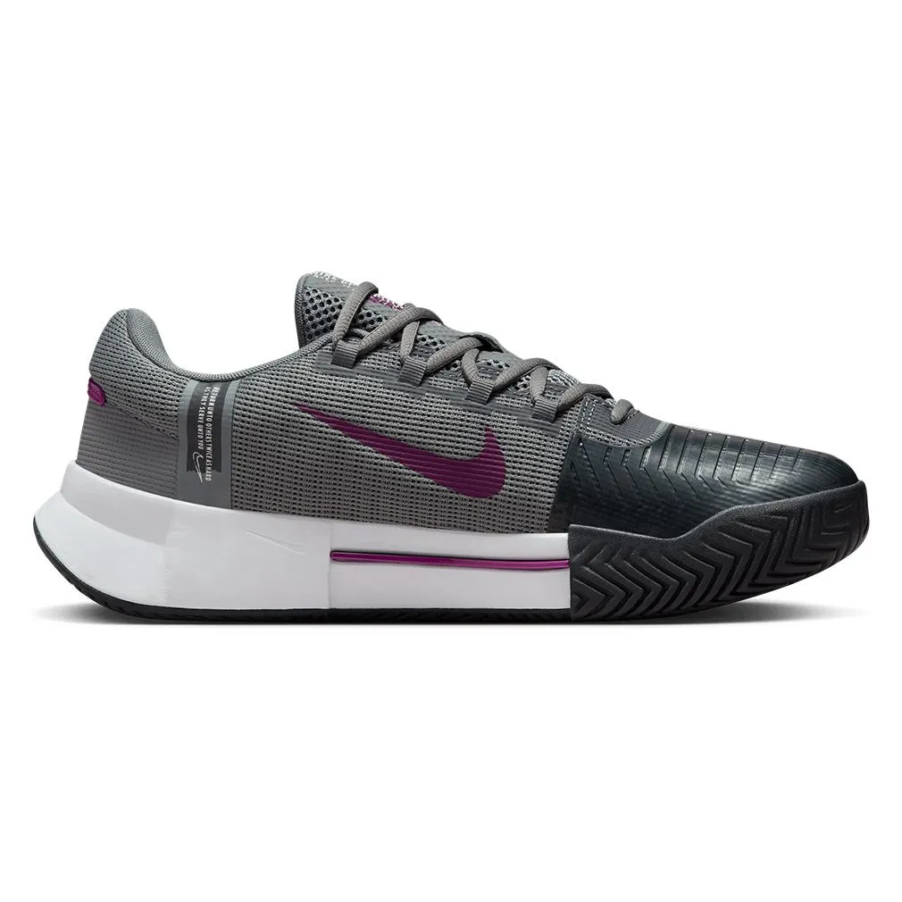 Juniors Zoom GP Challenge 1 Tennis Shoes Smoke Grey and Sangria