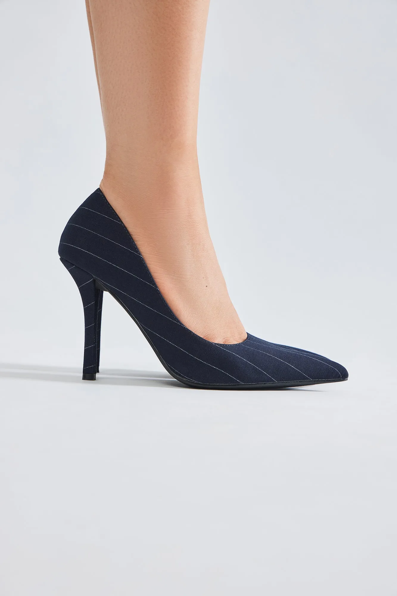 Just Like Me Striped Pumps - Navy/combo