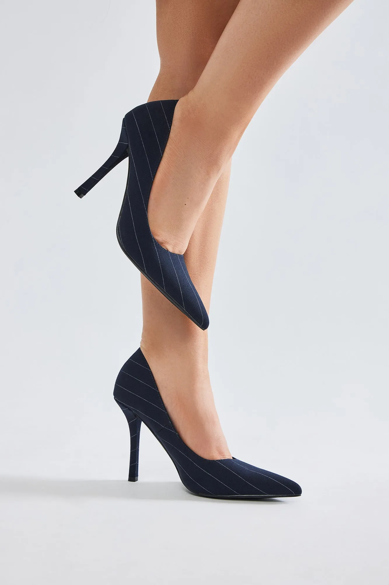 Just Like Me Striped Pumps - Navy/combo