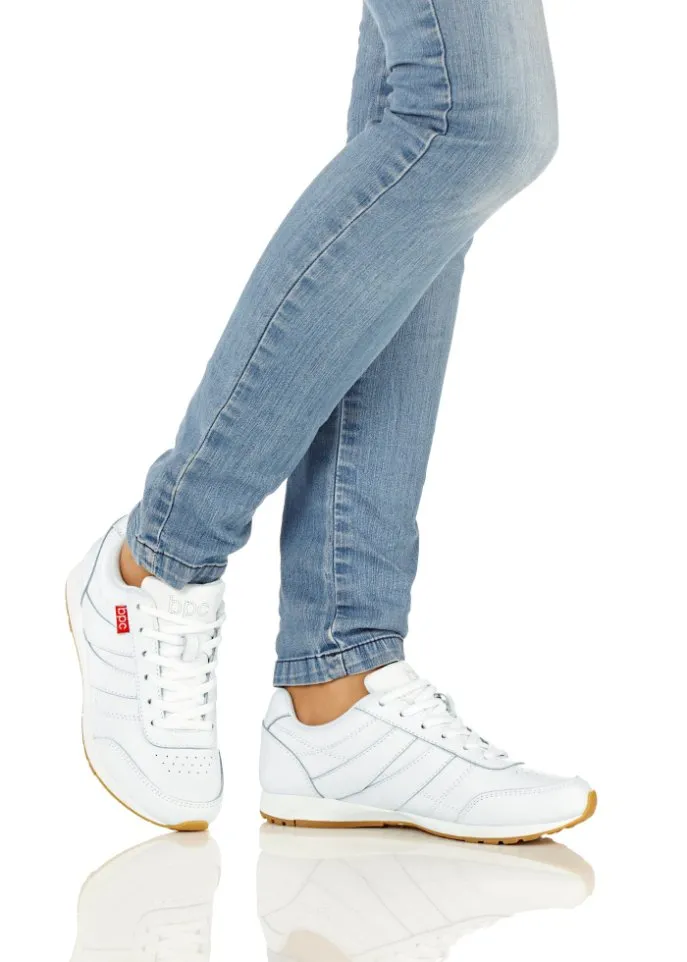 Leather sneakers Bpc Bonprix Collection, white