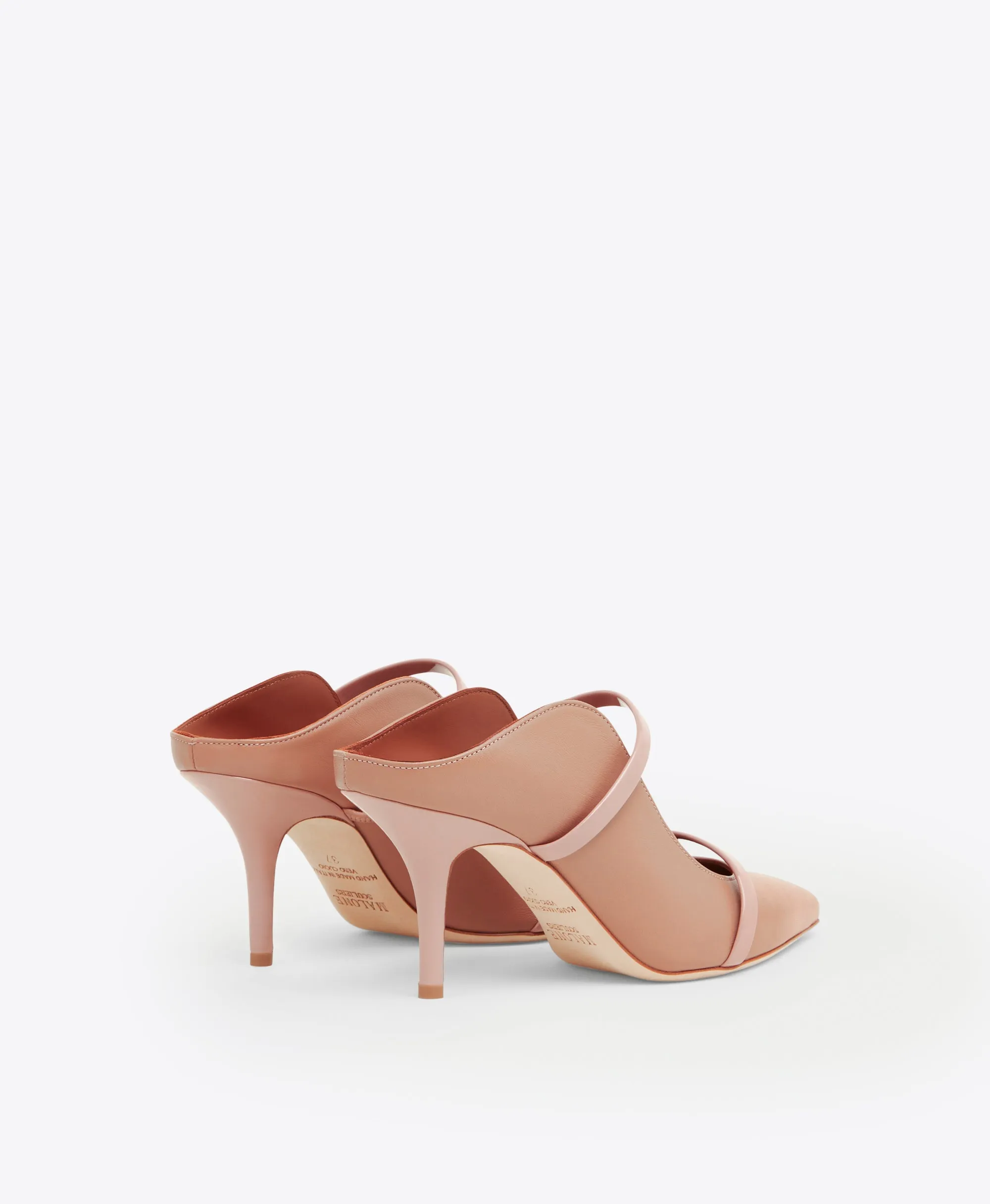 Maureen 70 Blush Leather Mules