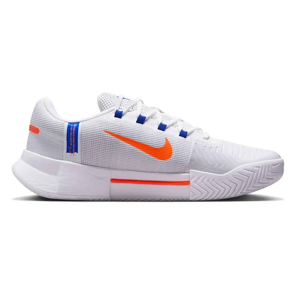 Men`s Zoom GP Challenge 1 Tennis Shoes White and Hyper Crimson