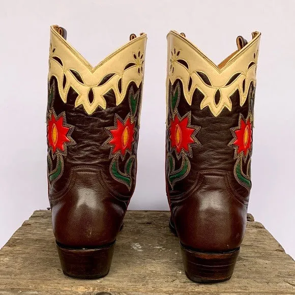 OLD GRINGO ‘Vintage’ Floral Cactus Short Peewee Snip Toe Cowgirl Cowboy Western Boots