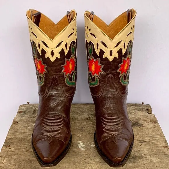 OLD GRINGO ‘Vintage’ Floral Cactus Short Peewee Snip Toe Cowgirl Cowboy Western Boots