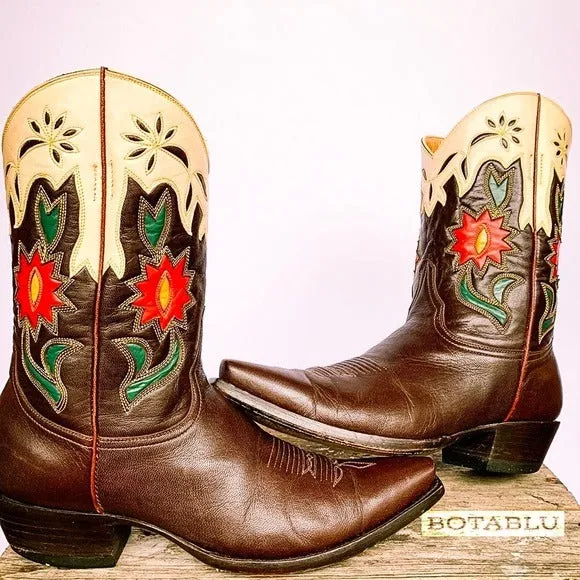 OLD GRINGO ‘Vintage’ Floral Cactus Short Peewee Snip Toe Cowgirl Cowboy Western Boots