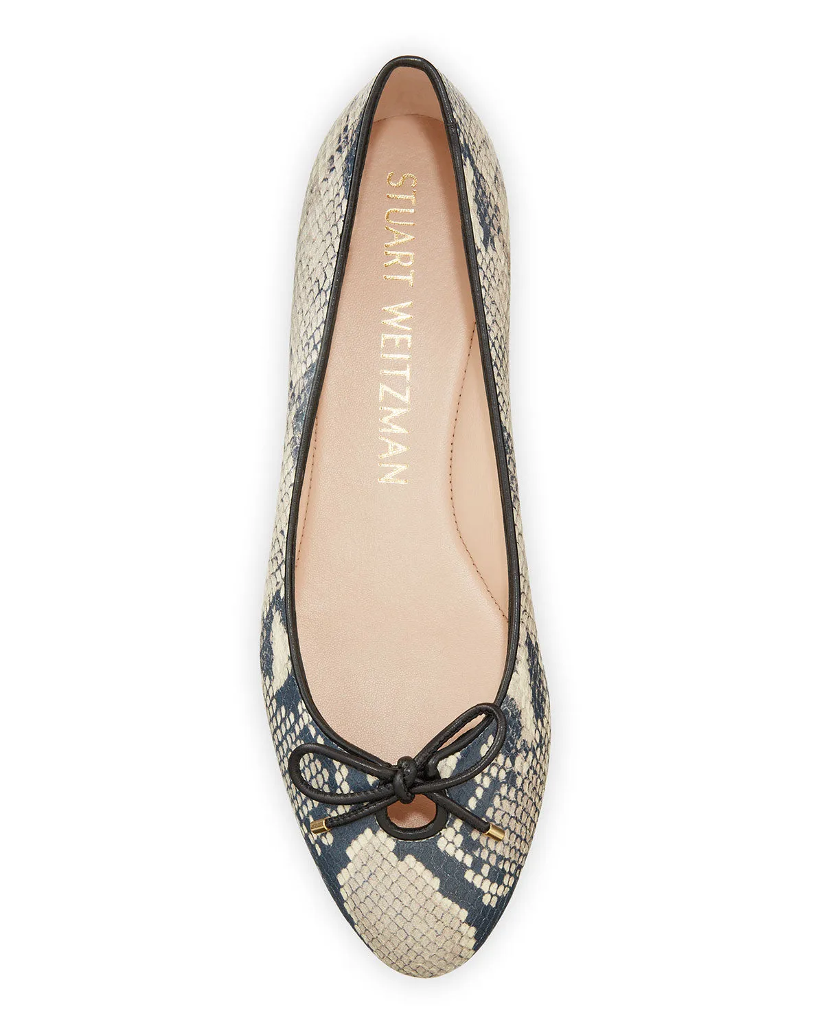 STUART WEITZMAN - GABBY SNAKE PRINT LEATHER FLATS  **FREE SHIPPING**