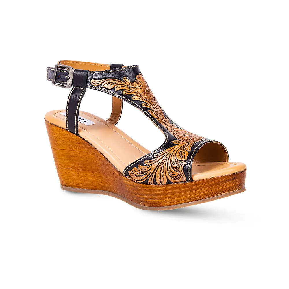 Talitha Hand-Tooled Wedge Shoe