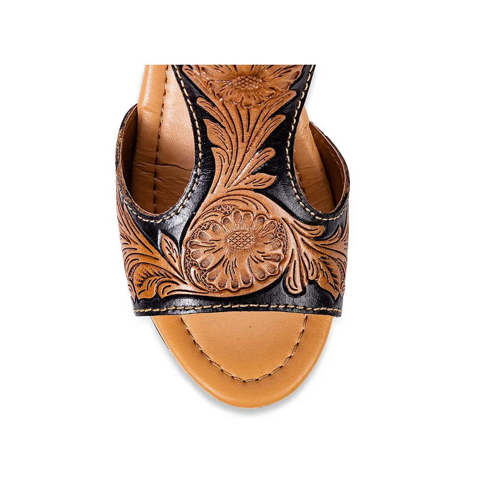 Talitha Hand-Tooled Wedge Shoe