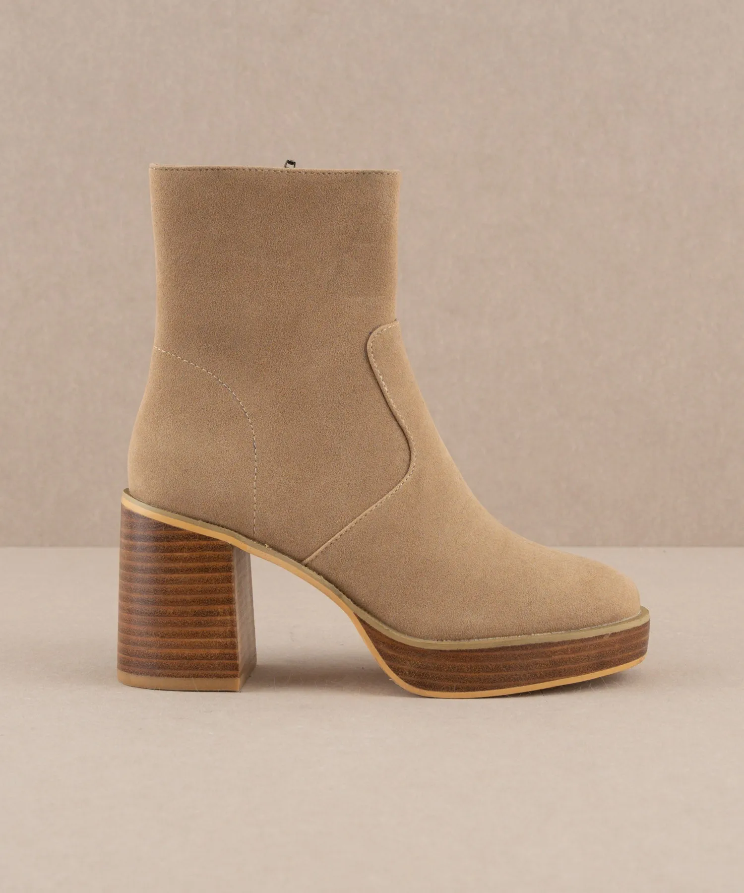 The Alexandra - Khaki Platform Ankle Boots