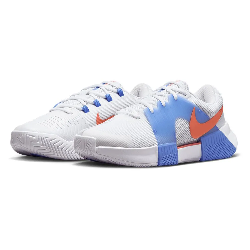 Women`s Zoom GP Challenge 1 Tennis Shoes White and Lt Wild Mango